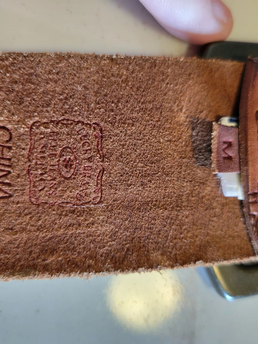 Lucky Brand Tan Leather Studded Belt with Floral Tooling size M